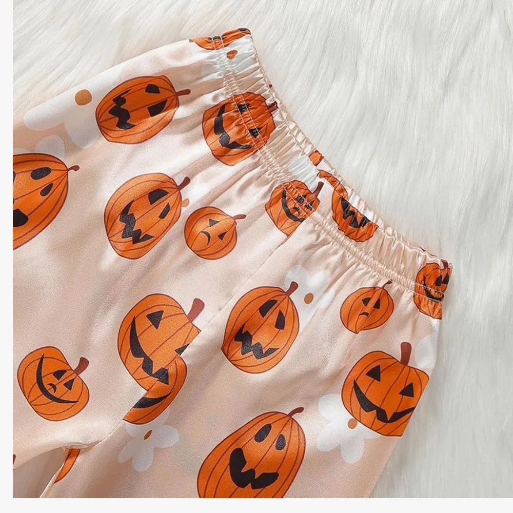 Kids Halloween Pumpkin Pajamas - Orange nwt 110 4 year old satin